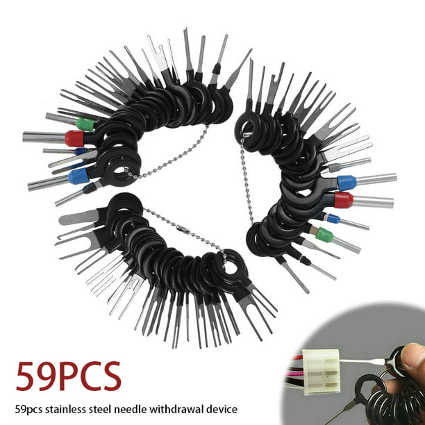 59PCS Auto Parts Car Wire Connector Pins Terminals Repair Removal Key Tools Set